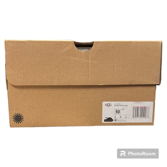 UGG women’s Disco Cross slide sandal backstrap black shearling 10 NEW! - Picture 3 of 3